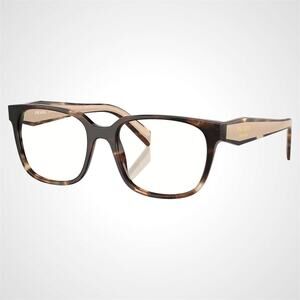 New PRADA Eyeglasses Square Brown Caramel Havana 52-18-140mm
